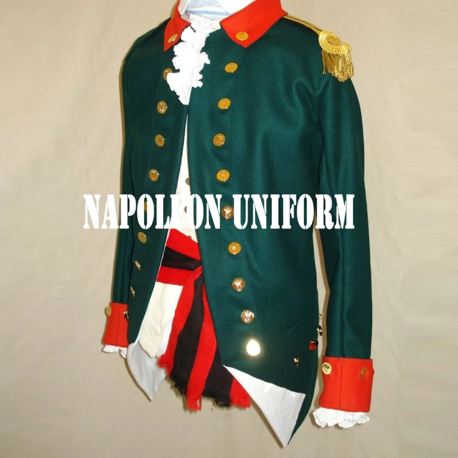 New Men’s Revolutionary War British Military Green Wool Jacket,Historical Coat