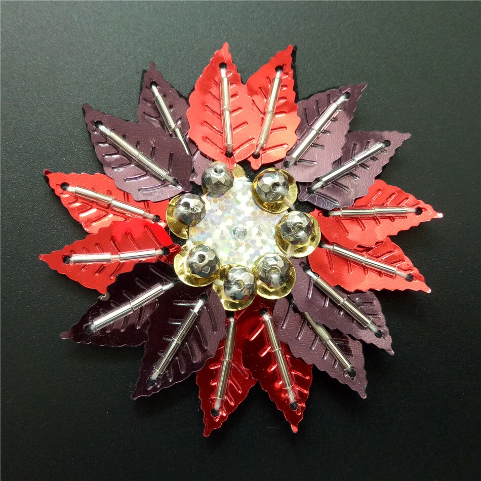 3D Handmade Rhinestone beaded Patches HEART STAR Sew on sequin Crystal patch - Image 4 of 4