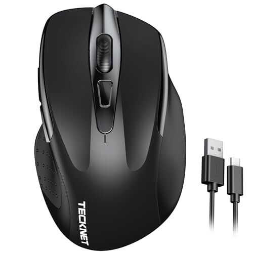 TECKNET Rechargeable Silent Wireless Mouse with 6 Adjustable DPI Settings