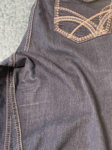 Baccini Maternity Capri Blue Jean Sz M Cotton Blend Full Panel 5 Pocket Stretch - Picture 14 of 14