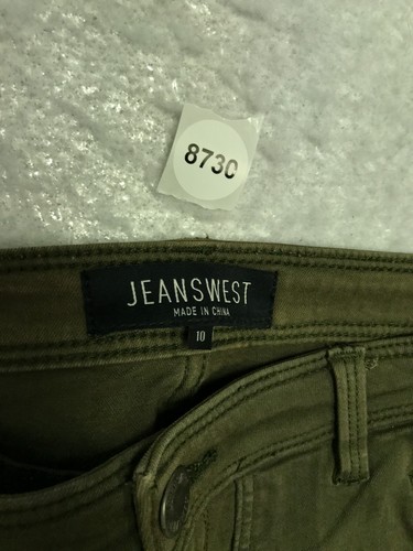 Jeanswest Green Zip Denim Size 10 Womens Skirt Stretch - Picture 2 of 10