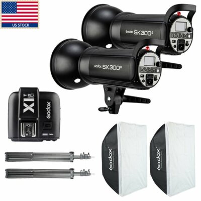 600W 2x Godox SK300II 300w Studio Strobe Flash Light +Trigger+