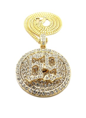 Stone Filled Number 69 Spinner Pendant 24