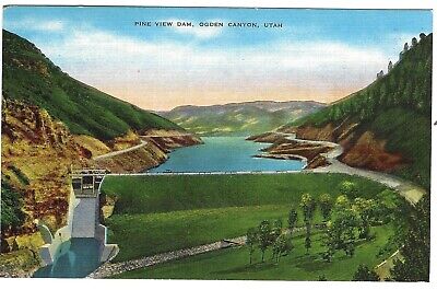 Pine View Pineview Reservoir Dam Ogden Canyon Utah c1940's ...