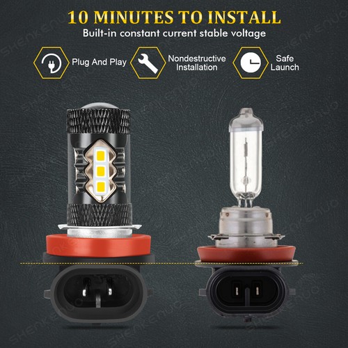 H11 Gold Yellow LED Fog Light Bulbs for BMW 320i 328i 335i 525i 528i 535i xDrive - Picture 6 of 20