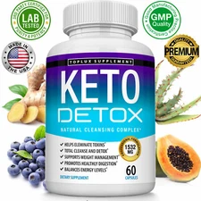 Keto Diet DETOX Pills 1532 MG - Ketosis Supplements Fat Burn & Carb