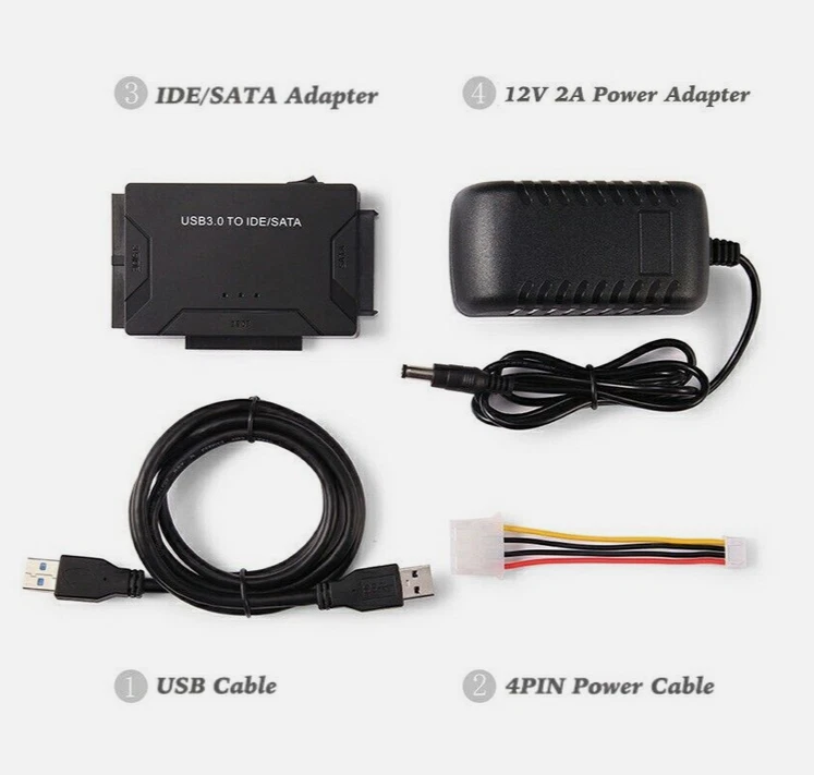 IDE SATA to USB 3.0 Adapter 2.5/3.5 Zoll HDD/SSD Festplatten CD DVD ROM - Bild 2 von 4