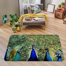 3D Green Peacock O3167 Animal Non Slip Rug Mat Elegant Photo Carpet Fay