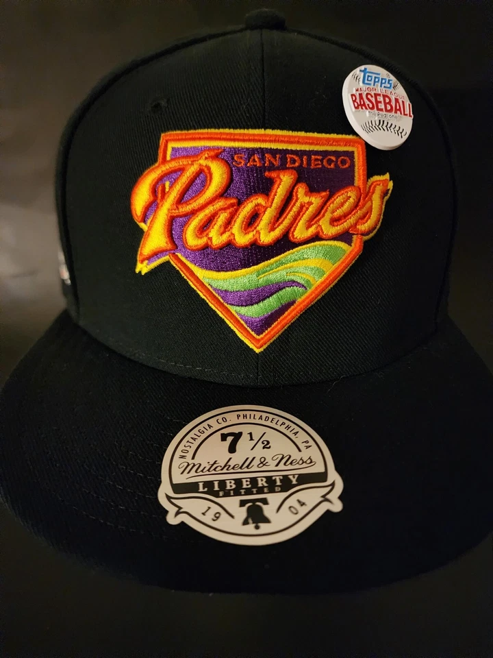 Mitchell Ness X Topps San Diego Padres Chrome Size 7 1/2 MLB Fitted Hat  - Image 3 of 4