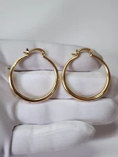 Gold, Silver, Rose Plated Hoop Earrings For Women Fashion Jewelry Large Size