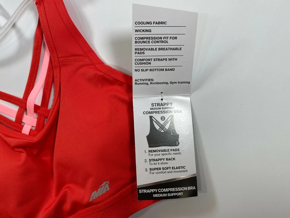 Womens Avia Begonia Pink Strappy Compression/Sports Bra 3XL XXXL NEW! NWT - Image 3 of 4