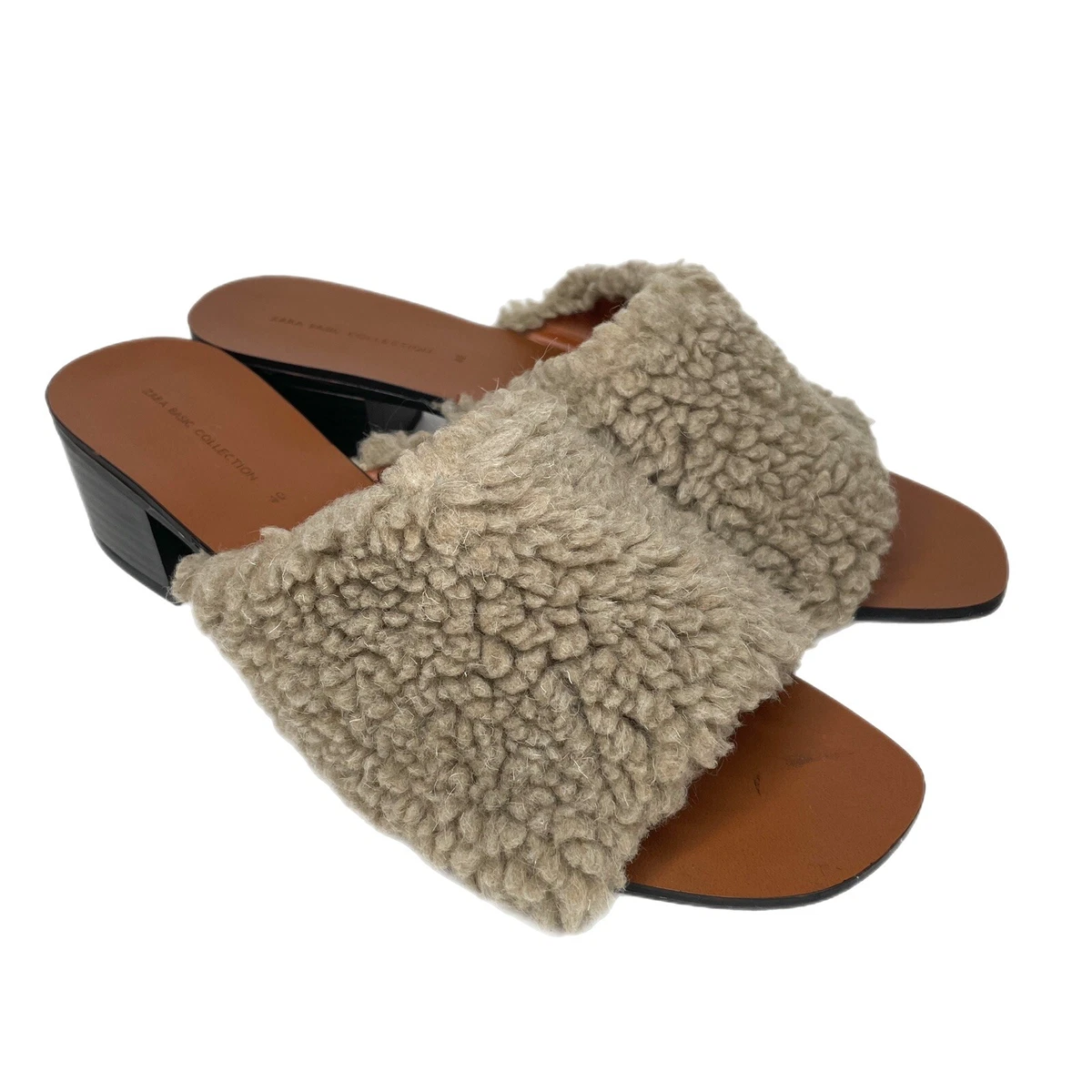 Zara fur hotsell mules