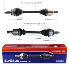 SurTrack Pair Set of 2 Front CV Axle Shafts For Acura Integra LS RS GS-R 90-93