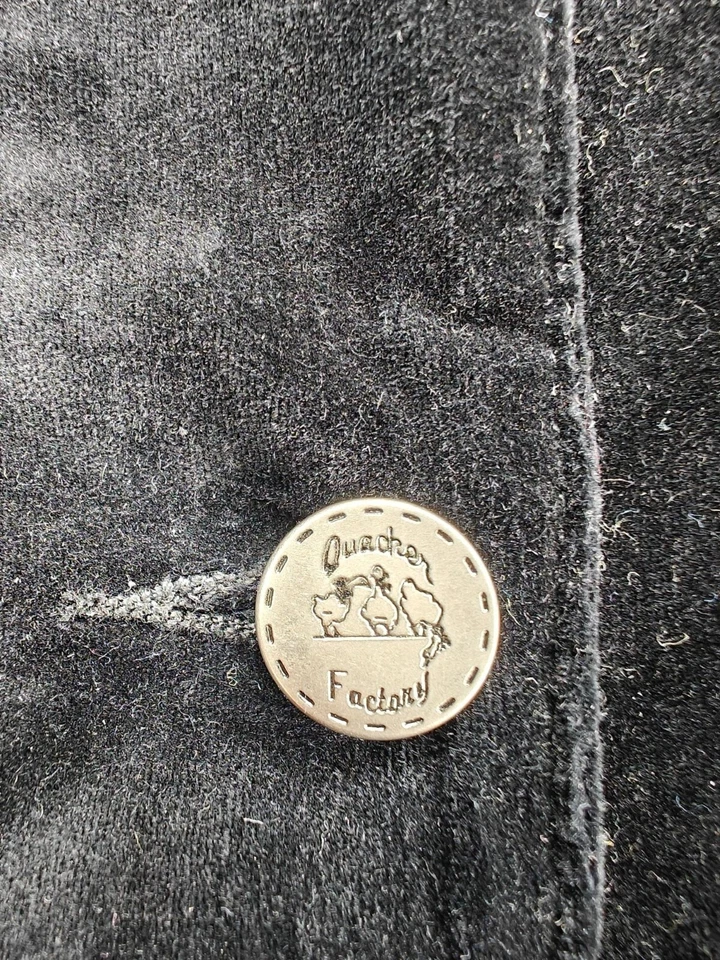 Vtg Quacker Factory Black Velvet Embroidered Snowman Snowflake Shirt Jacket 3X - Image 3 of 4