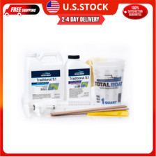 5:1 Epoxy Resin Kit Quart, Slow Hardener, Marine Grade Epoxy for Fiberglass a...