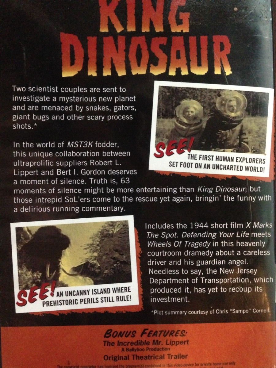Mystery Science Theater; King Dinosaur (MST 3000) DVD, Ex-Library