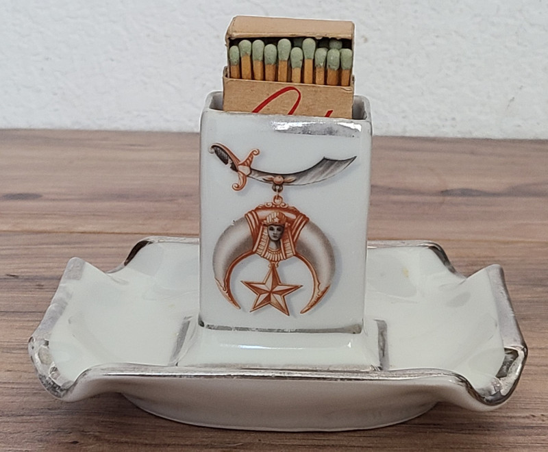 MATCH HOLDER  w/SHRINERS LOGO  SILVER TRIM
