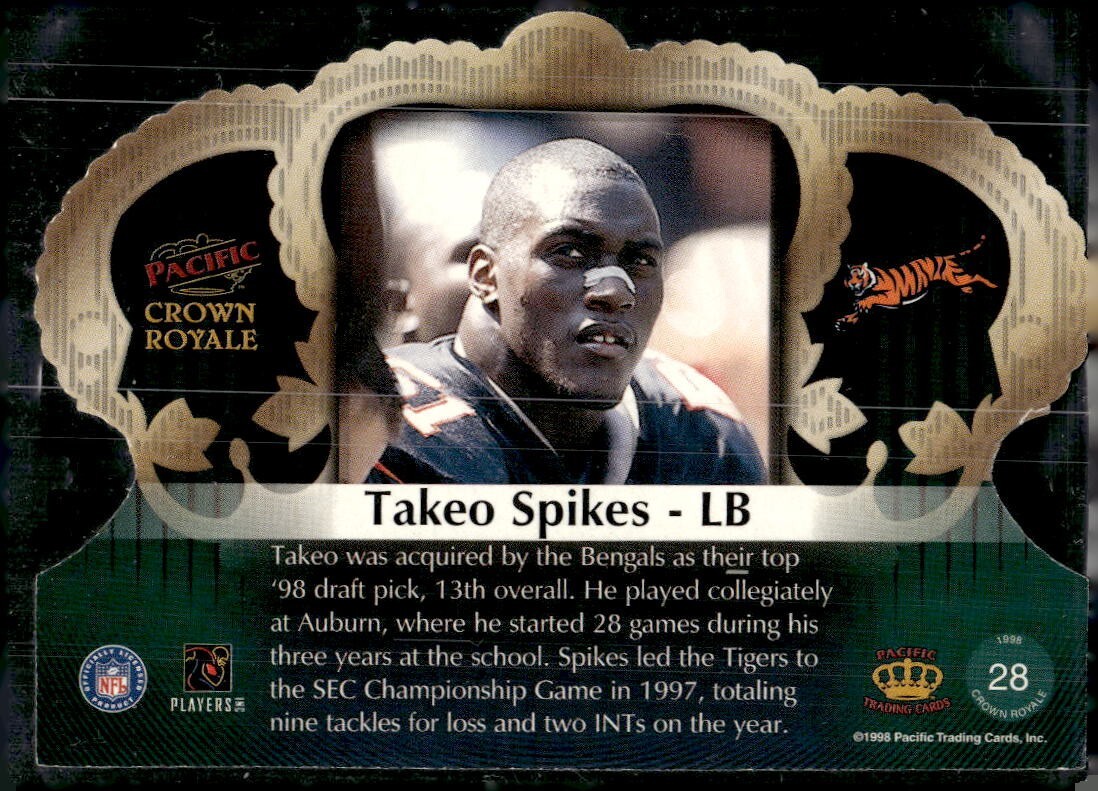 1998 Pacific Crown Royale Die-Cut Takeo Spikes Rookie #28