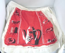 1950-60's  On the Shelf Apron Irish Fragonard Design Cotton Vintage