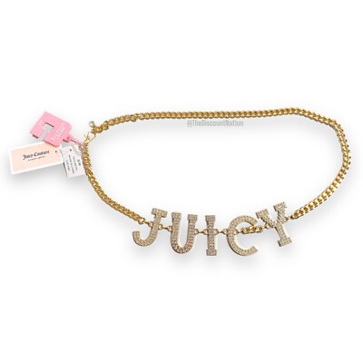 Juicy Couture Gold Chain Charm Belt Y2K NWT Size S/M Juicy Couture Gold Chain Belt with Charms | Mercari main image 3