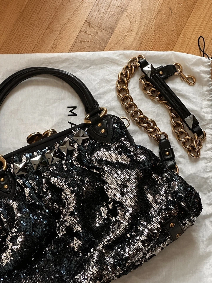 Bolso Marc Jacobs Stam Kiss Lock Rocker 2005 original azul plata lentejuelas. Italia Foto 4 de 4