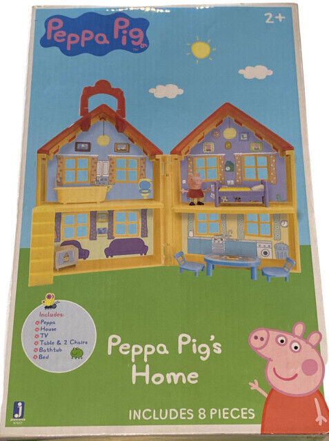 Peppa Pig's House Playset with 4 Figures Fold Out House with Carrying  Handle