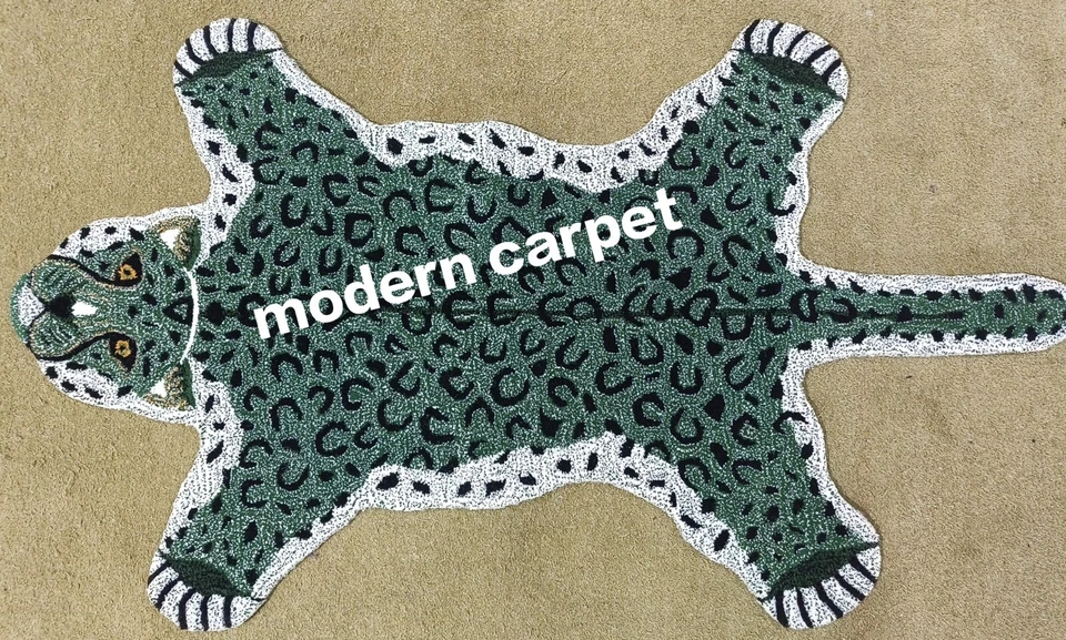 Leoparden-Teppiche 3 x 5 Fuß handgefertigt 100 % Wolle handgetuftet für Heimd... - Bild 2 von 4