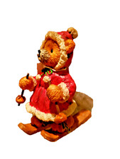 Christmas Bear Alpine Lodge Figurine -Miss Teddy Bear Skiing Russ Berrie-New