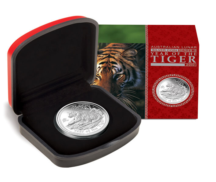 2010年オーストラリア1オンス （ Year of the Tiger） 銀貨 Buy 2010 AUS 1 oz Ag Year of the Tiger BU Series II | APMEX