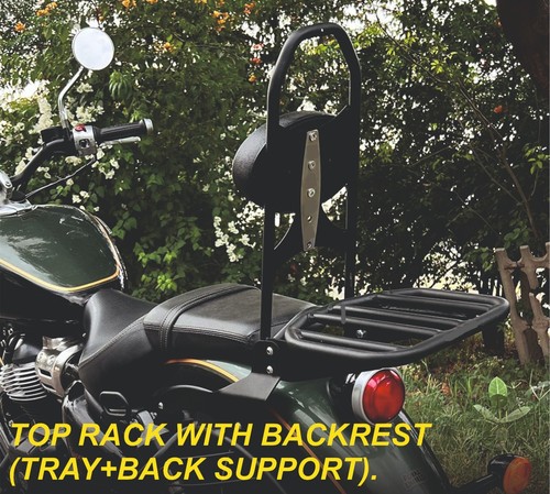 Top Rack With Pillion Backrest Fit For Royal Enfield SUPER METEOR 650 - Exp Ship - Foto 4 di 4