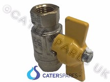 1/4" GAS YELLOW HANDLE LEVER BALL VALVE FEMALE - FEMALE USED ON CHINESE WOK