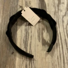 A New Day Black Velvet Knot Headband with Jewels