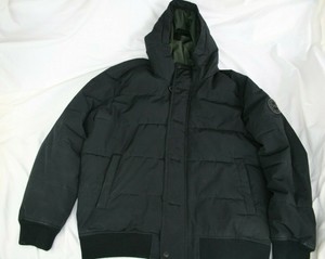 black coat with red patch