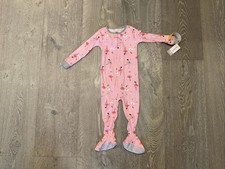 Carters Kids Toddlers Footed Cotton Pajamas PJ Pink Ballerina Size 24 Months