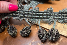 upholstery ball fringe trim rayon cotton 3" made in Italy