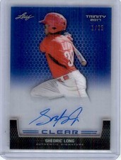 Shed Long 2017 Leaf Trinity Clear Blue On Card Auto #CA-SL1 1/25