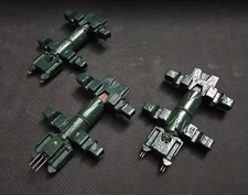 Set Of 3 Sci-fi BattleCruiser Models For Tabletop Gaming Etc