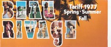 1977 Beau Rivage Hotel Miami Beach Tariffs Br...