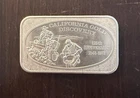 1973 California Gold Discovery Vintage Rare Bar 1 Troy Oz .999 Fine Silver Ingot