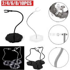 2-10PCS Black/Clear Action Figure Stand,Action Figure Display Holder Stand Base