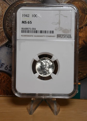 1942 Mercury Dime NGC MS65