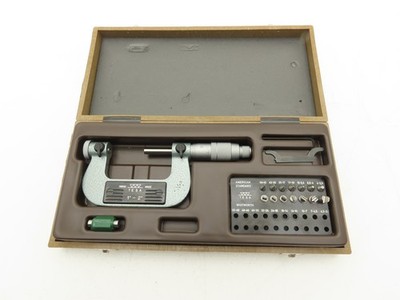 Tesa Brown & Sharpe 10-372-1 Thread Pitch Micrometer 1-2'' Range Standard Anvils
