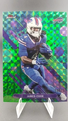James Cook 2025 Topps Finest #71 Green Geometric Refractor /75
