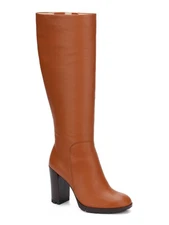 KENNETH COLE NEW YORK Womens Cognac Brown Justin 2.0 Leather Heeled Boots 9 M