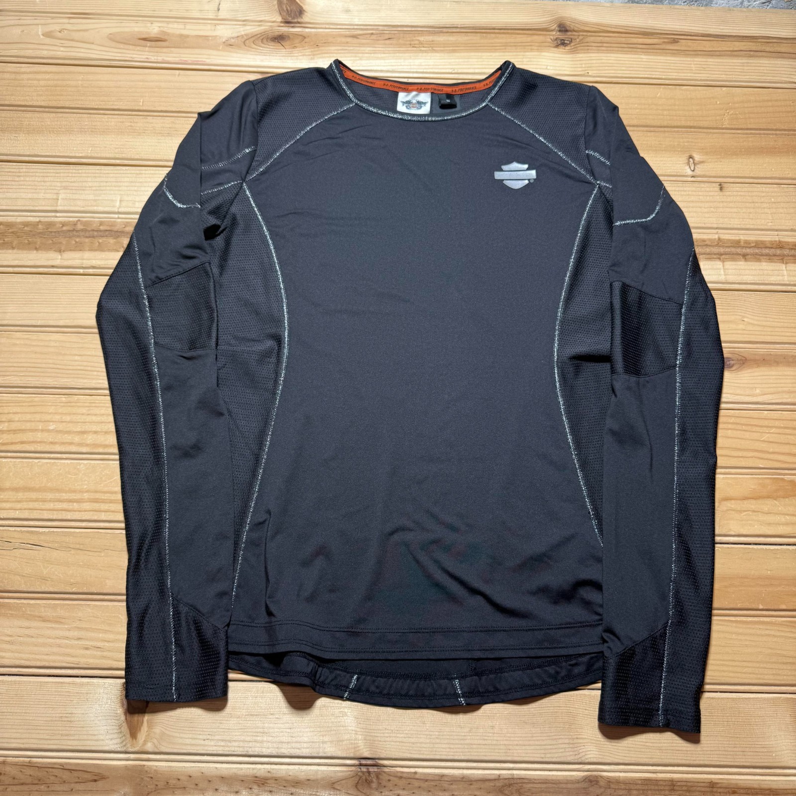 Y2K Harley-Davidson H-D Performance Mesh Long Sleeve Biker Shirt Medium