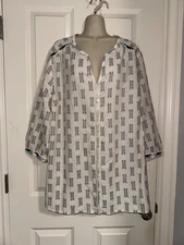 pure Jill womens blouse tunic size 2X