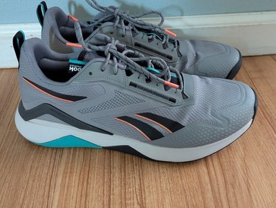 Reebok Nano Flex TR 2.0 Mens Size 13 Training Shoes Grey Black Green Orange