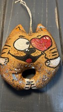 Handmade Cat Ornament  Love   Cute Gift  Miss Businka