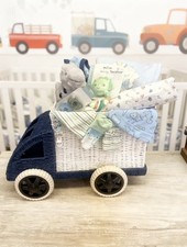 Large Wicker truck Baby Gift basket