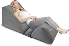 Inflatable Wedge Pillow for Sleep Apnea, 0-90° Infinite Adjustable, Back Wedge 